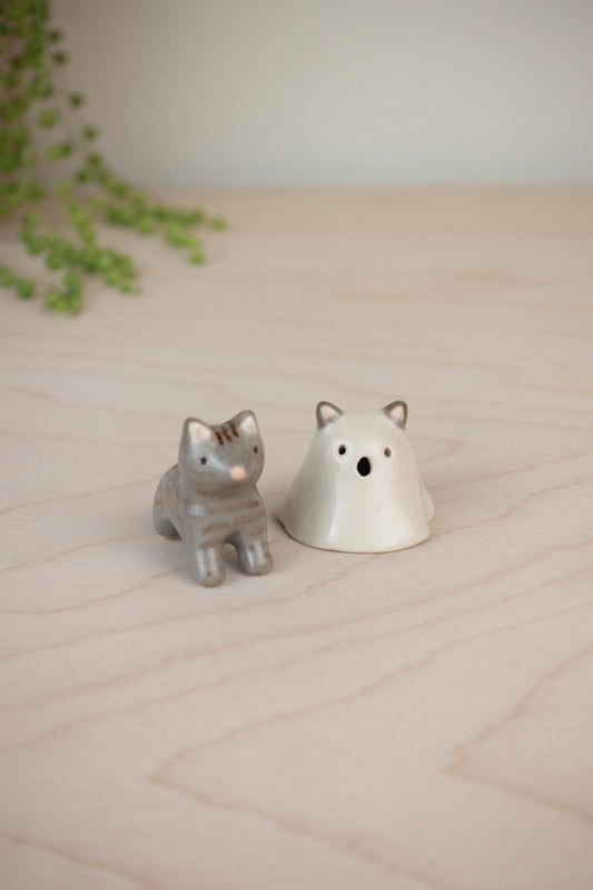 Mini Cat in a Ghost Costume