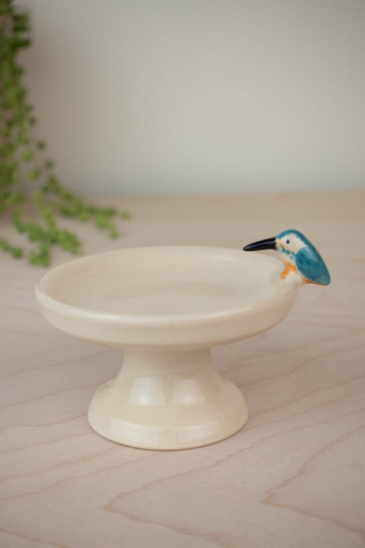 Bird Bath Pedestal Dish  (Common Kingfisher) A