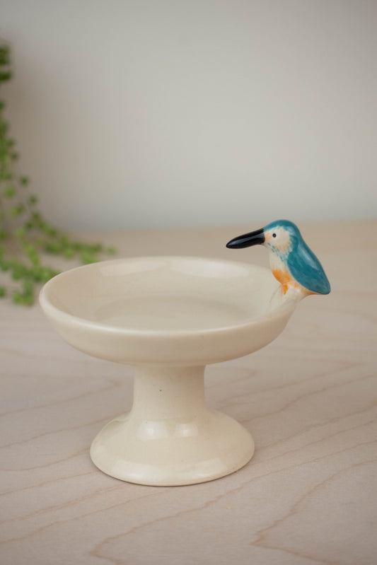 Bird Bath Pedestal Dish  (Common Kingfisher) B