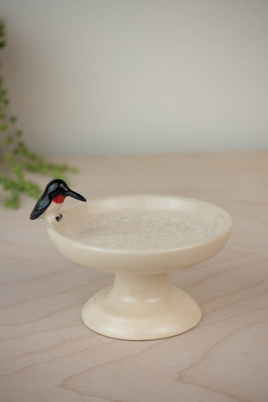 Bird Bath Pedestal Dish (Ruby-Throated Hummingbird)