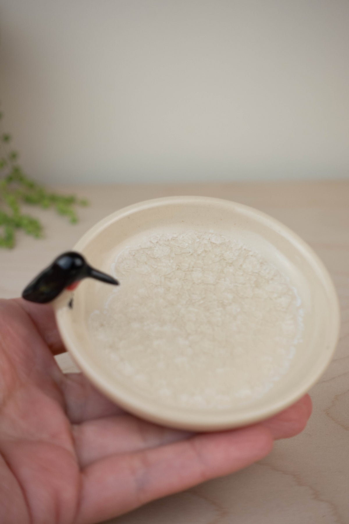 Bird Bath Pedestal Dish (Ruby-Throated Hummingbird)